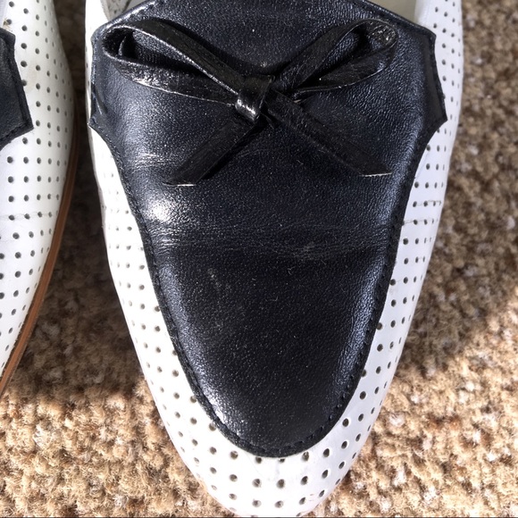 Vintage / navy and white leather flats - Picture 4 of 9